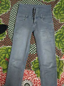 High Waist Grey Jeans