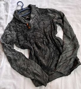 🎁Buy1 Get1 Free Grey Knit V-Neck Sweater I