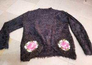 Vintage Crochet Flower Cardigan