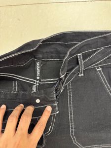 Women High Waist Dark Wash Denim Shorts