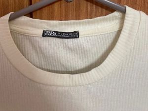 Zara RibbedTop Off White