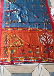 Hand-Painted Silk Saree