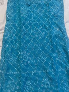 Teal Embellished Kurta