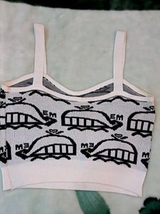 Graphic Print Crop Tank Top