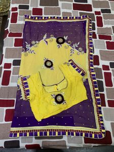 Yellow &amp; Purple Saree
