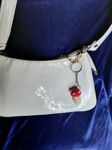 Crochet mushroom bag charm and keychain