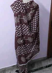 Elegant Brown Printed Saree
