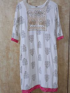 White Printed Kurti