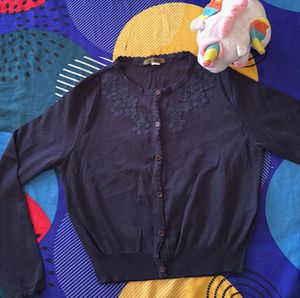Navy Cardigan aesthetic