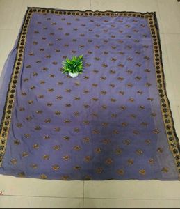 Elegant Grey Sequence Sari
