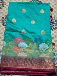 Elegant bengalore katan silk with blouse