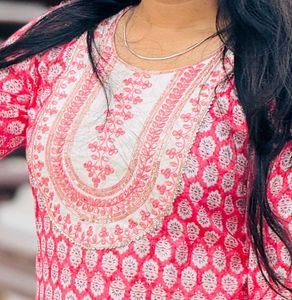 Elegant Pink Printed Kurta