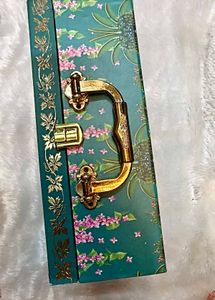 Desi Traditional Peacock Print Suitcase Box