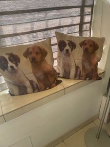 Cute Puppy Print cushion Covers (Set of 2)with fil