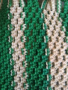 White And Green Combination Bag