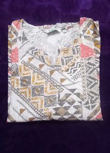 Patterned V-Neck Tunic