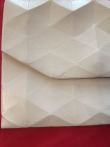 White Geometric Clutch Bag