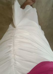 White Cotton Ethnic Skirt