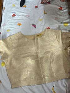 Brocade Gold And White Blouse