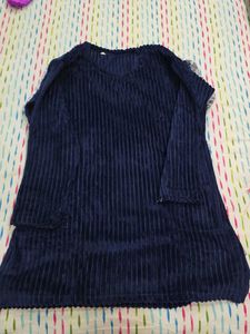 Navy Blue Corduroy Top