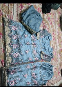 Elegant Blue Embroidered Salwar Kameez