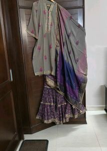 Partywear Women Printed Sharara Suit Set