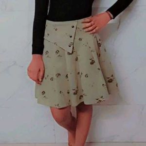 mini olive green skirt with inner short