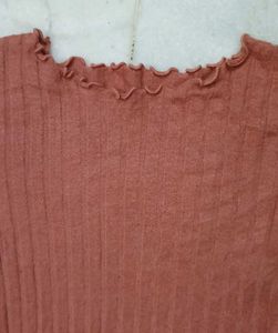 Ribbed Knit Long Sleeve Top