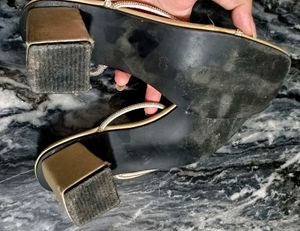 Shimmer Strap Satin Heels