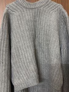 Gray Knit Pullover Sweater