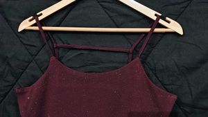 Burgundy Sparkle Skater Dress