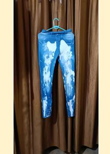 Combo Of 2 Printed Leggings A Blue N  Black  White