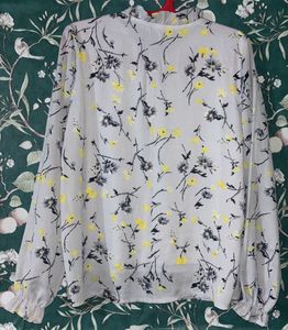 Flower Printed Tie Knot Top