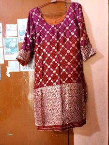 Maroon &amp; Purple Gharara Kameez