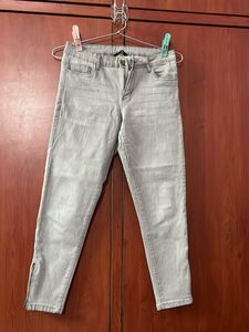 Gray Cropped Jeans