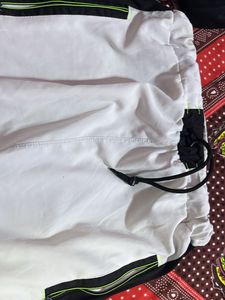 White Track Pants with Black Stripe