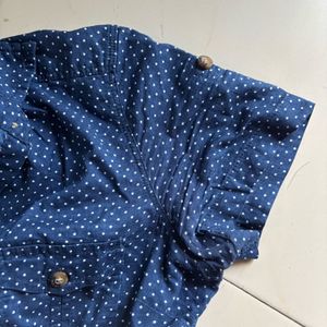 H&amp;M Fitted Polka Dot Shirt