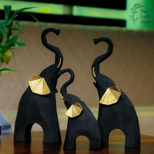 Elephant Charm Statues in Varying Sizes