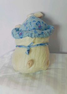 Vintage Bunny Plush with Blue Accessories