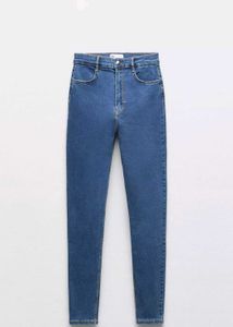 Zara Blue High Waist Denim Jeggings