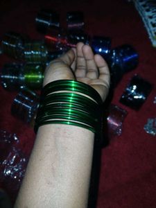 Green Glass Bangles - Set