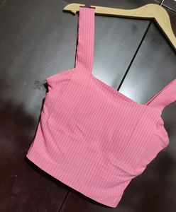 Pink Striped Crop Top for 32 Bust