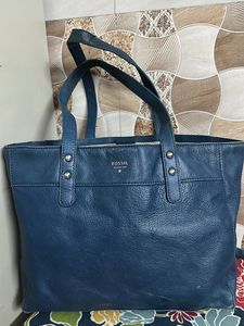 Fossil Blue Tote Bag