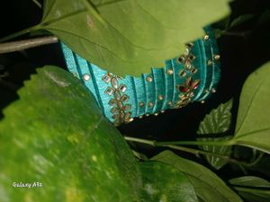 Teal Beaded Bangle Bracelet