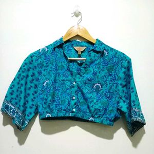 Teal Floral Print Dress &amp; Dupatta