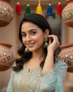 Ethnic Green Butterfly Jhumka Earrings