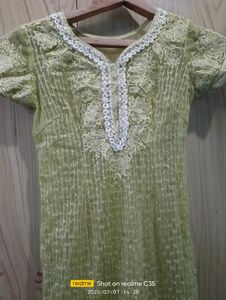 Beautiful Grapes Green Kurta With Inner Material