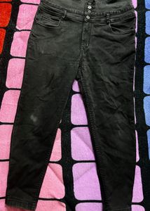 Hight Waist Slim Fit Black Jeans