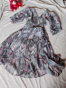 Sheer Patterned Midi Dress🎀🎠