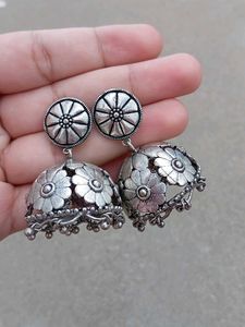 Silver Jhumka Earrings